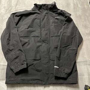 Eddie Bauer Travex WeatherEdge Jacket Mens TXL Black Hooded Rain Parka